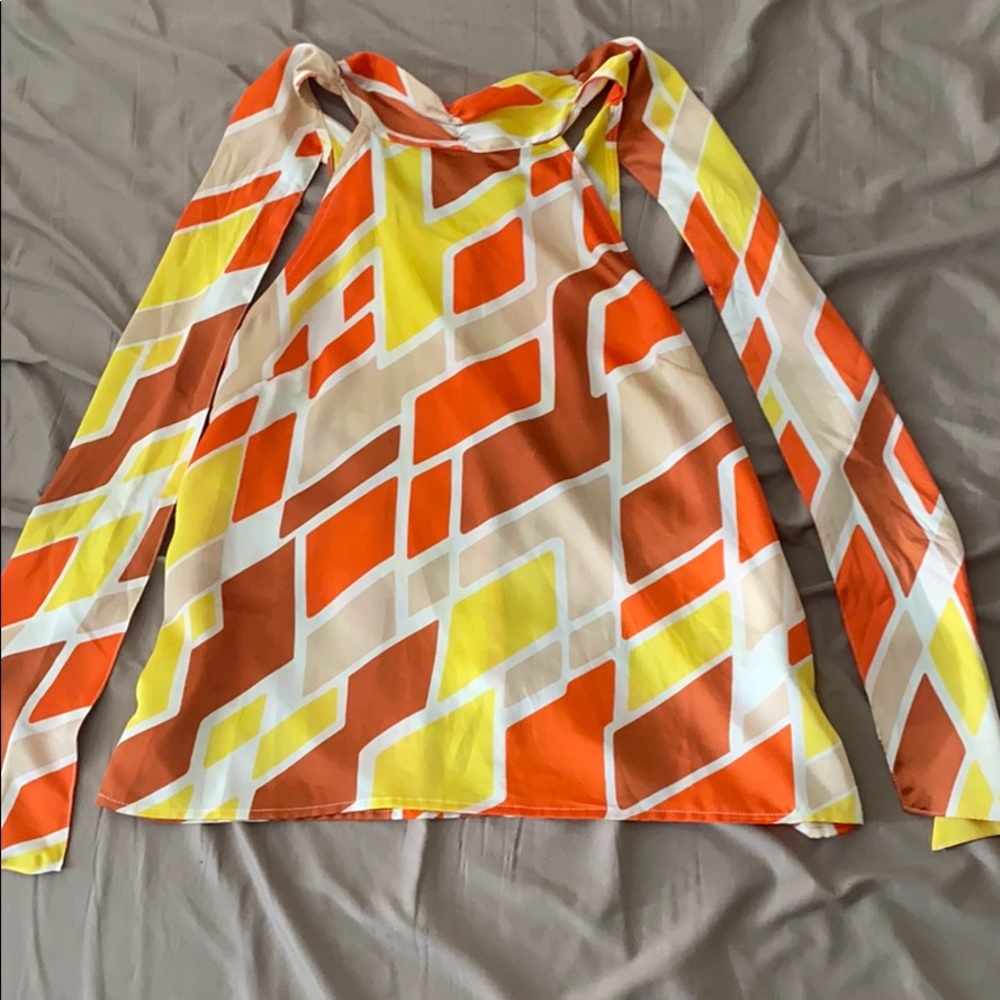 Multi-colored halter top
